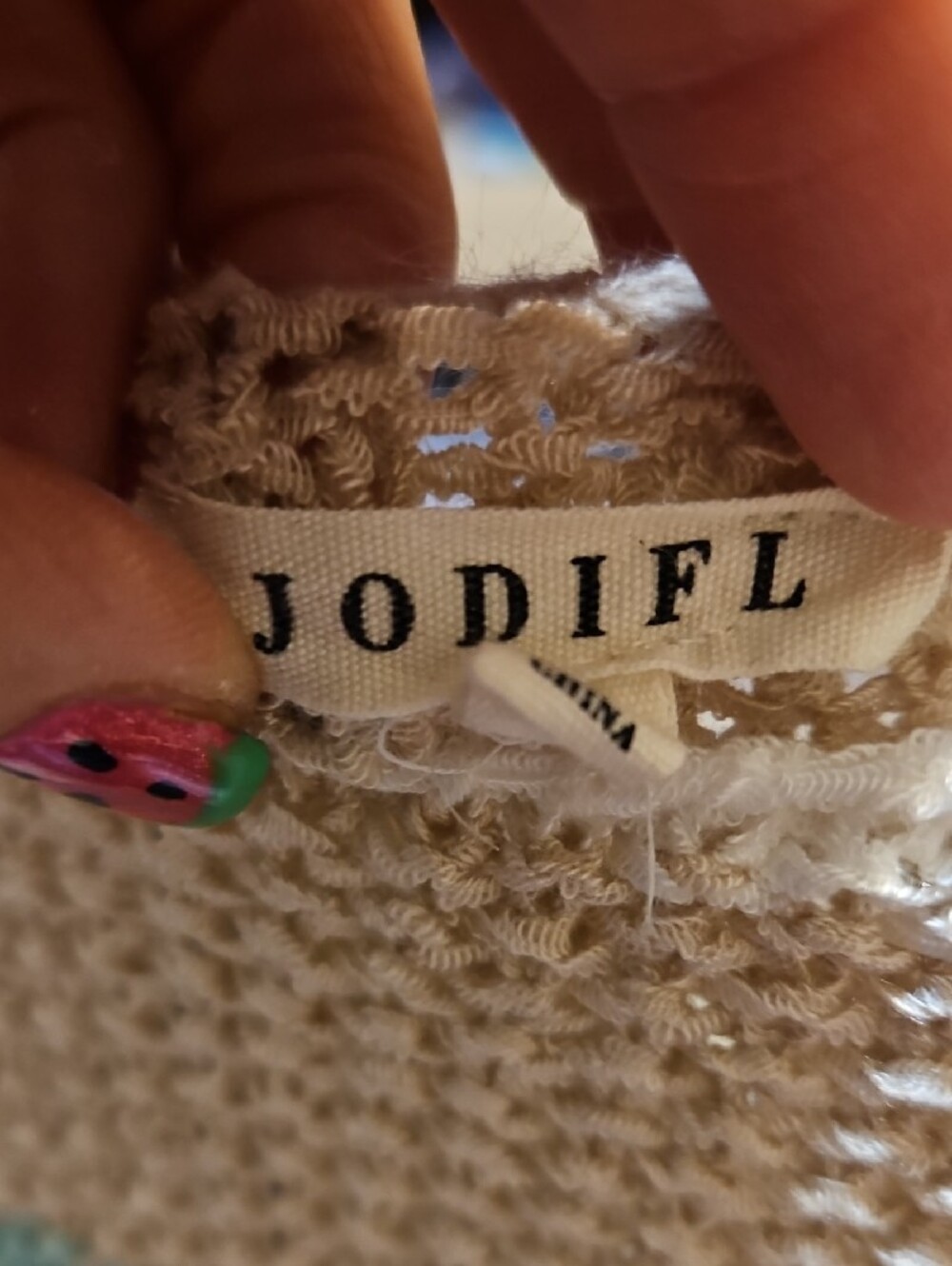 JODIFL Oversized Striped Scoopneck Knit Sweater in Beige, White & Mint Green - Picture 5 of 7